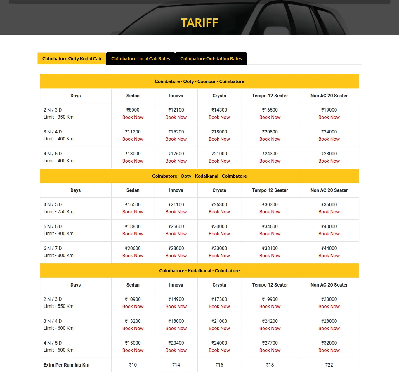 Online Cab Booking Module